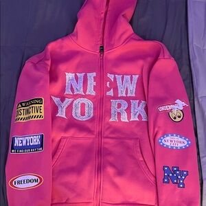 New York Men’s Pink Hoodie